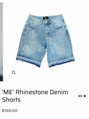 "ME" Rhinestone Denim Shorts